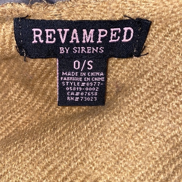 Revamped Tan oversized  cover up punchoo with belt - Picture 4 of 9